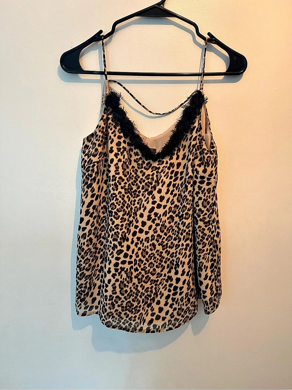 Y2K Early 2000s Leopard Print Rose Trim Tank 🐆🖤